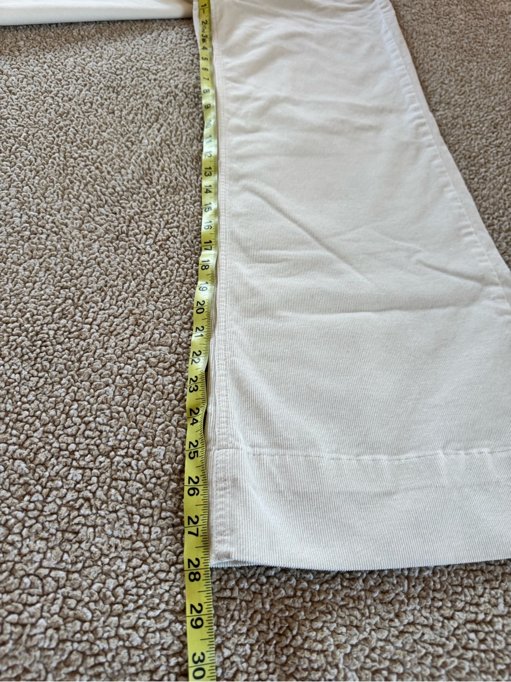 J.Crew Ivory Corduroy High Rise Wide Leg Pants Size 29 - Picture 4 of 5